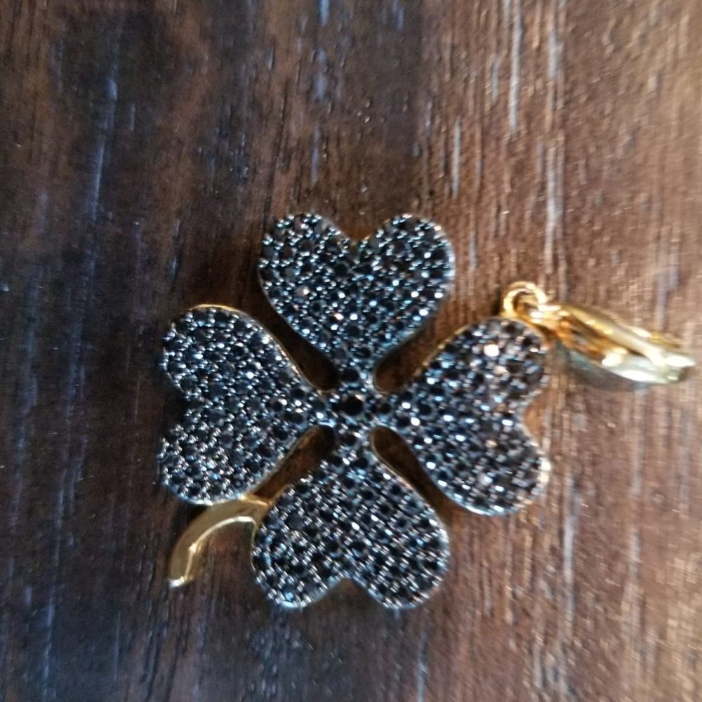 Jewels By Jen Black Crystal Four Leaf Clover Charm - Picture 5 of 9